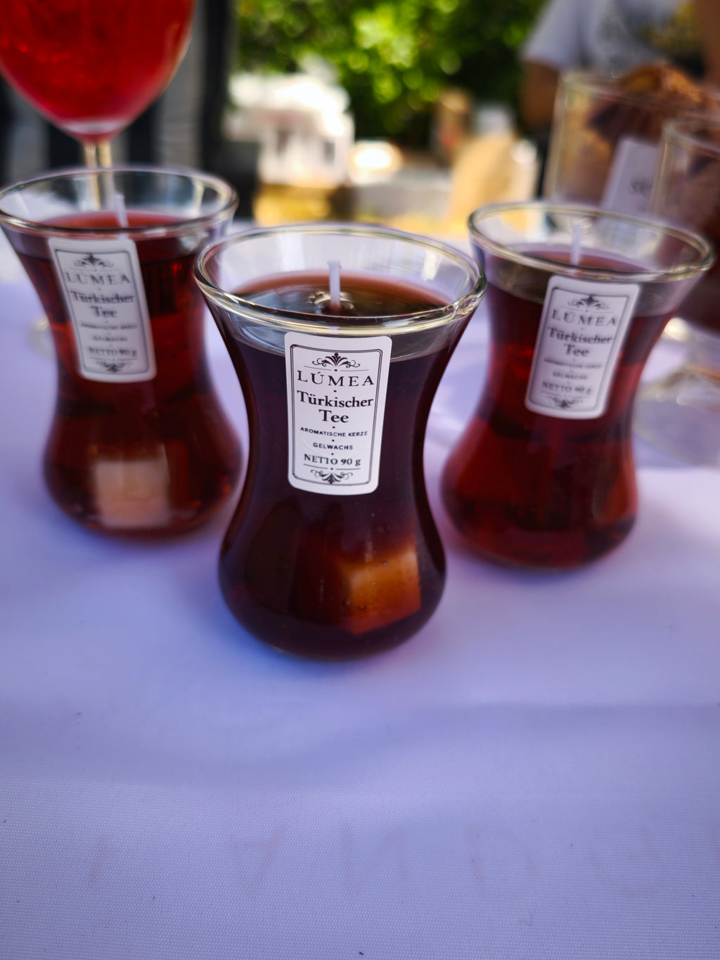 Duftkerze „Türkischer Tee“ im Teeglas – 90 g | LÚMEA