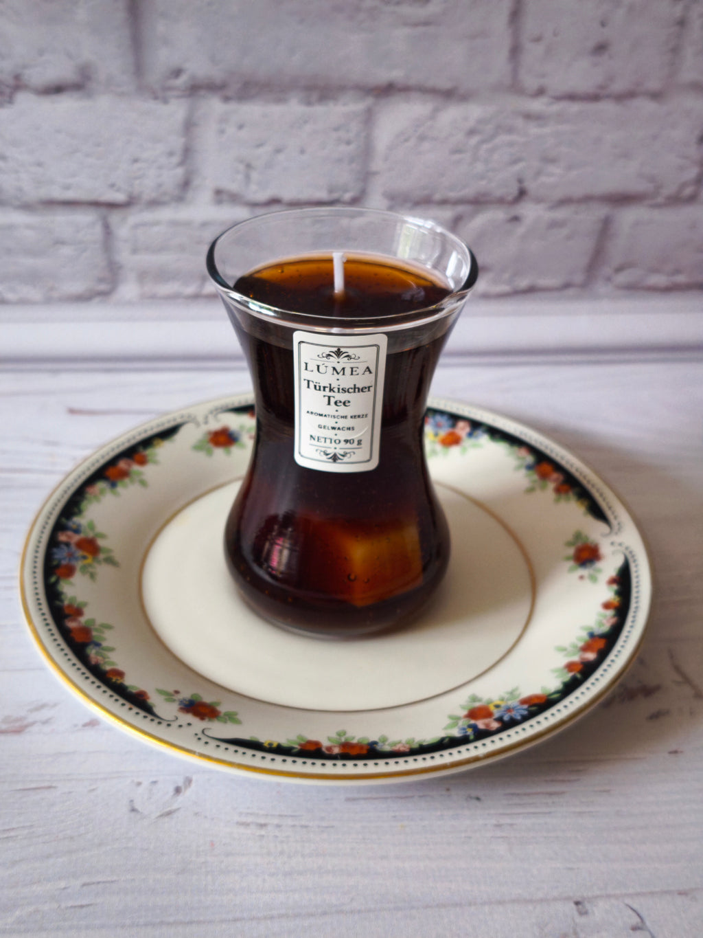 Duftkerze „Türkischer Tee“ im Teeglas – 90 g | LÚMEA