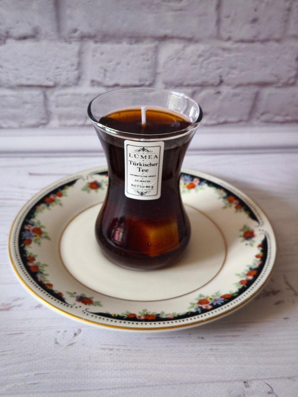 Duftkerze „Türkischer Tee“ im Teeglas – 90 g | LÚMEA