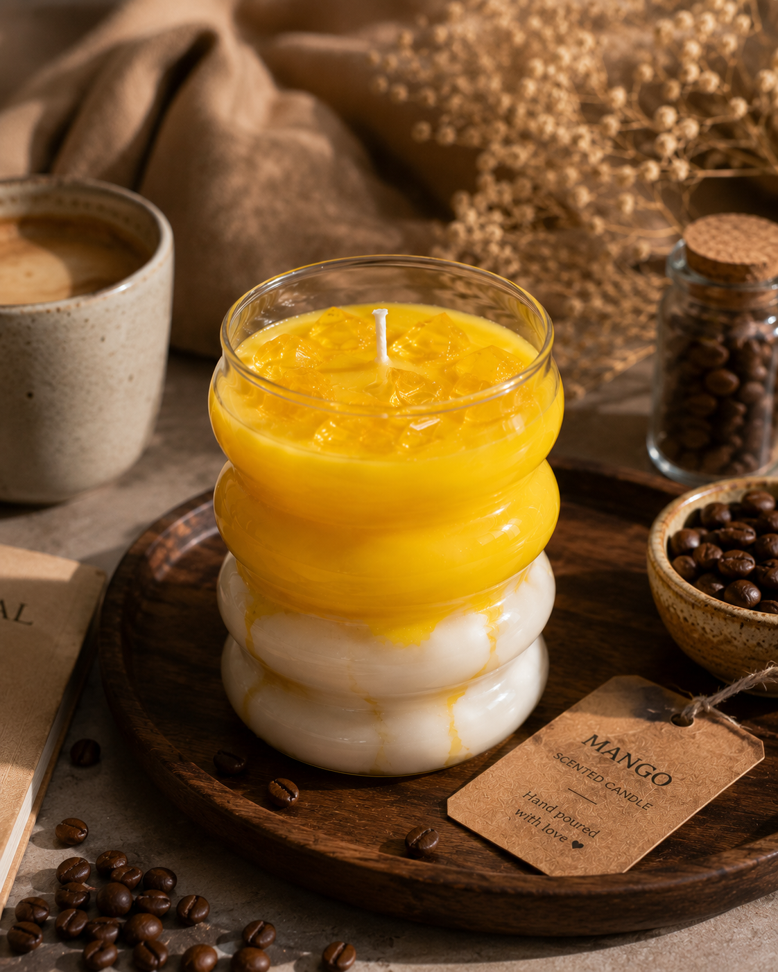 Mango & Kokos Duftkerze – Handgemacht von LÚMEA