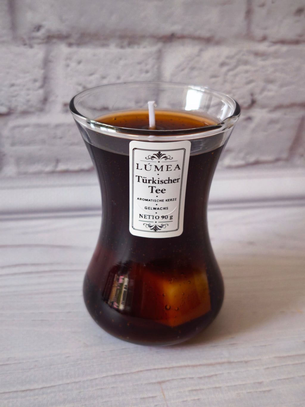 Duftkerze „Türkischer Tee“ im Teeglas – 90 g | LÚMEA